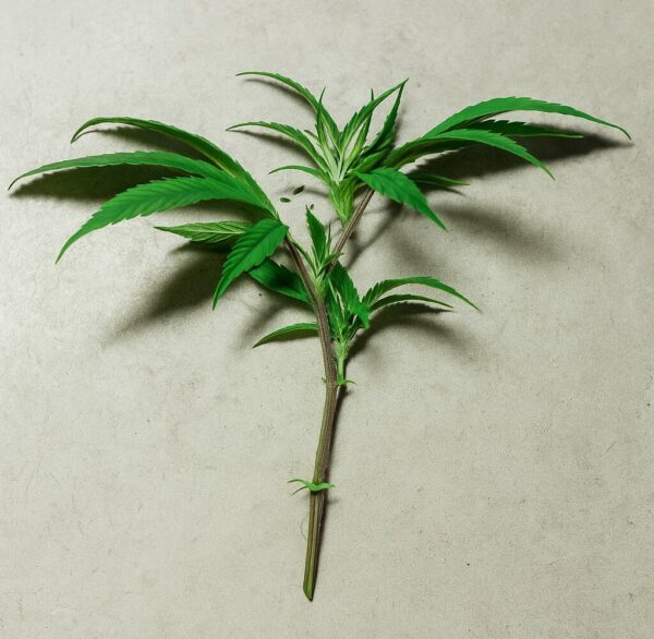 ein abgeschnittener Cannabiszweig