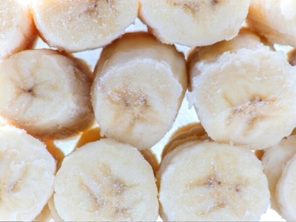 Bananenscheiben gefroren
